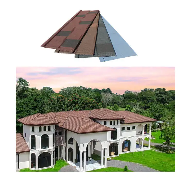 Metal Shingles Color Tile Stone Coated Steel Roofing Tiles for dining room