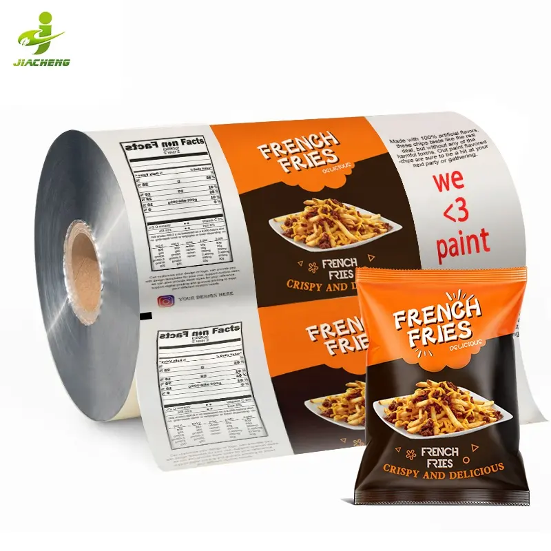 Custom Flexible Lamination Plastic Potato Chips Snack Food Packaging Mylar Roll Film With Aluminum Foil