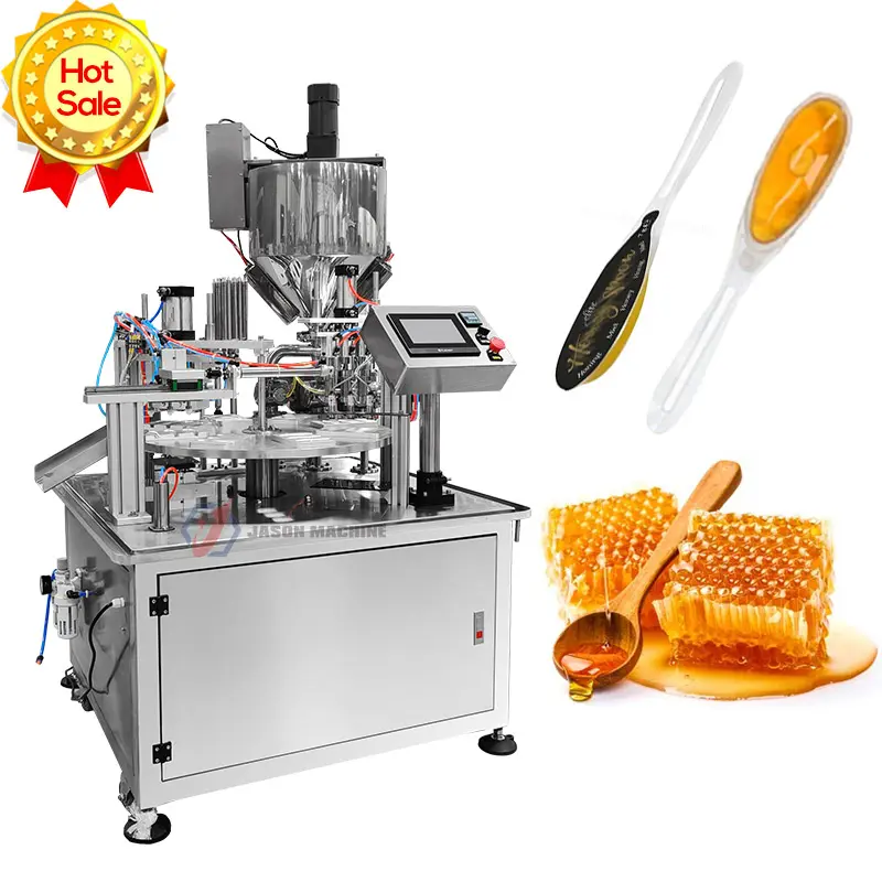 Máquina de embalagem automática de colher de mel, pequena máquina de enchimento e vedação de mel