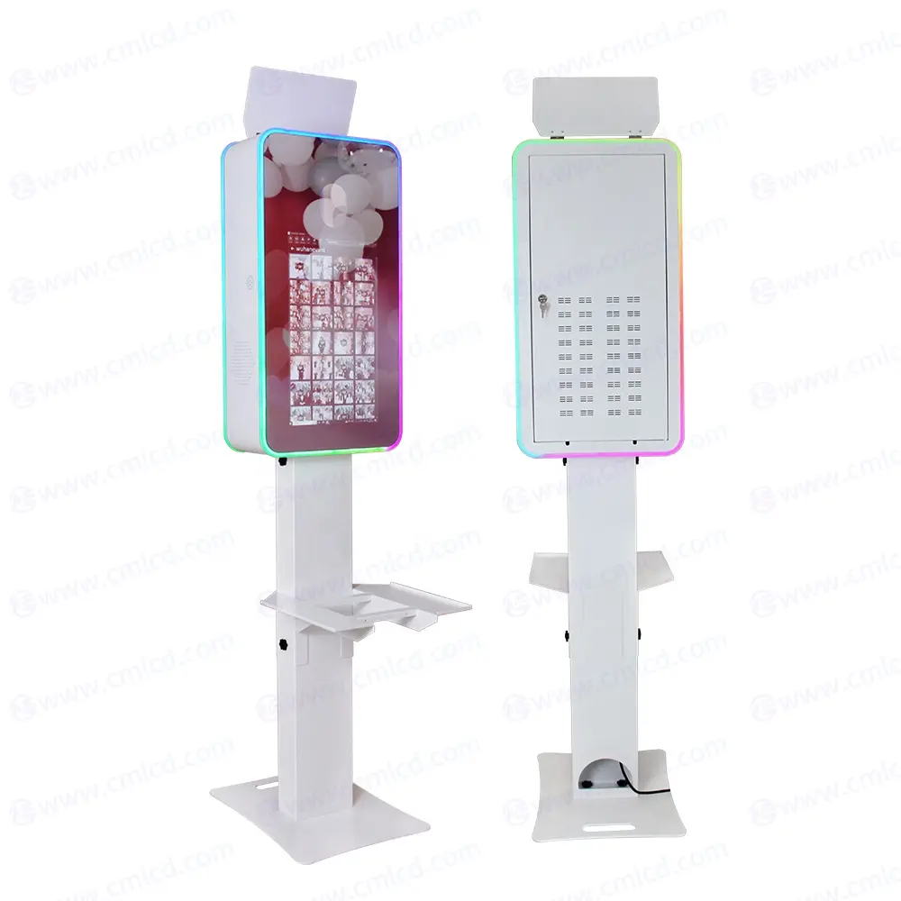 Selfie Magic Mirror Photobooth Camera Machine Wedding Party Events Vogue Photo Booth Kiosk con impresora LED Frame Flash Light