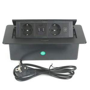 Toma de corriente de mesa emergente multifunción KLASS 2023 con cargador USB, toma de corriente FR para mesa de conferencias - Product Image 5