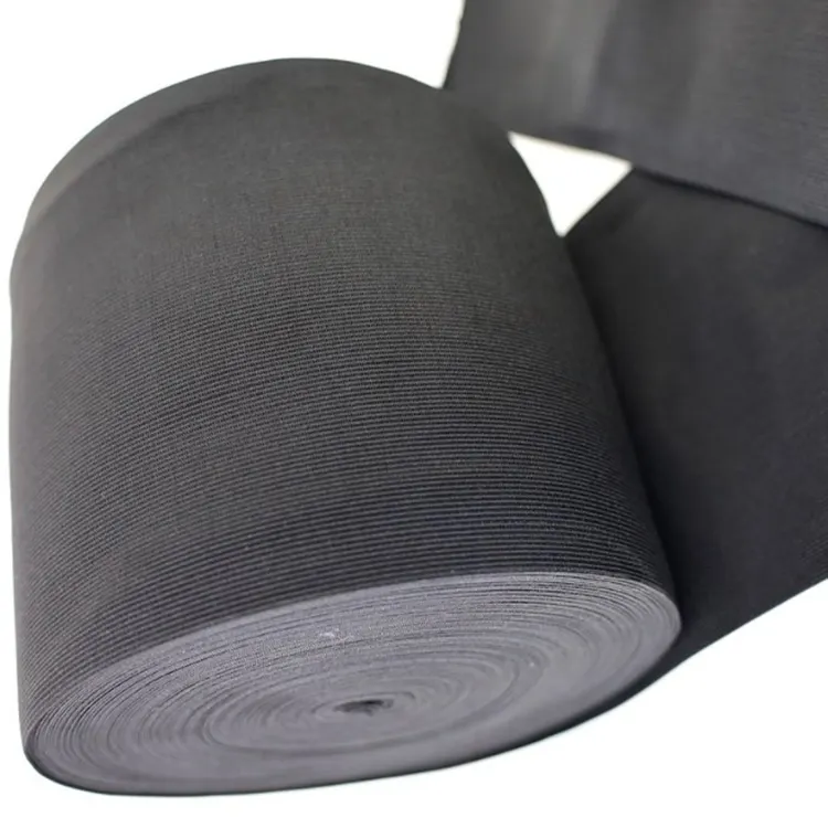 Stock Wide Elastic Knit Polyester Rubber Webbing Band 7-25 cm Black White Elastic Band