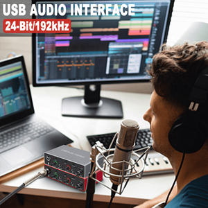 Gran oferta, kit de guitarra móvil personalizable de 48V, mezclador de herramientas profesionales, grabación MIDI USB, tarjeta de sonido de estudio, interfaz de audio de grabación - Product Image 4