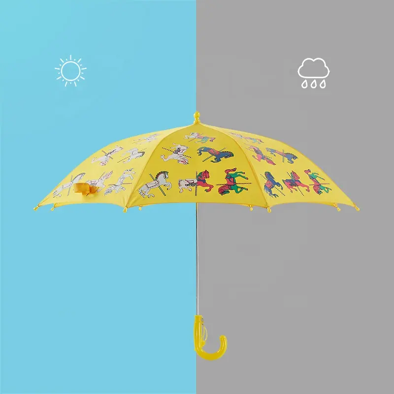 Ovida animal cute logo printing ombrello personalizzato per bambini che cambia colore quando ombrello bagnato per bambino