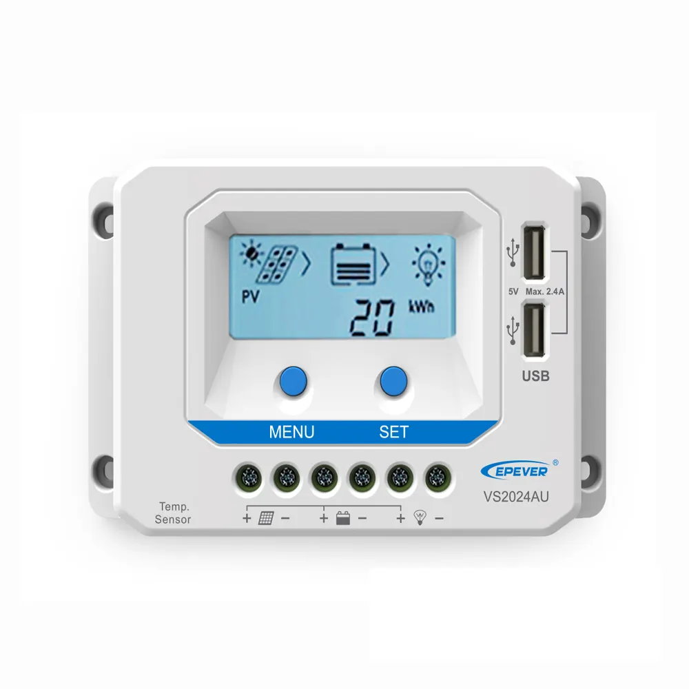 EPEVER VS2024AU 12V/24V 20A PWM caricatore solare regolatore di carica della batteria per uso domestico