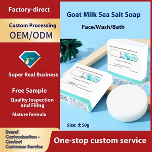 Sữa dê nguyên chất muối biển protein tơ đu đủ mặt cơ thể rửa xà phòng giữ ẩm làm bằng tay trong suốt giảm điểm (có thể tùy chỉnh) - Product Image 2