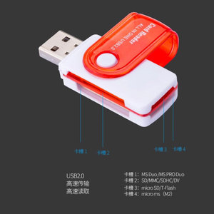 Nützlicher 4-in-1-USB-Speicherkartenleser für CF/CF II/MD/MS/PRO/DUO/PRO-DUO/MG/MS - Product Image 3