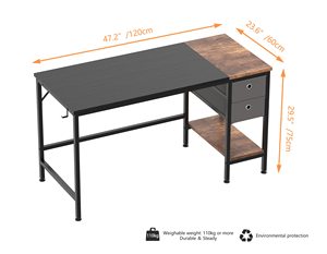 Деревянный простой настольный офисный игровой компьютерный стол офисный стол для игрового ПК с книжной полкой - Product Image 2