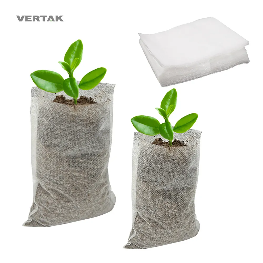 Vertak non woven fabric plant nursery bag 100pcs wholesale grow bags for planting seeds