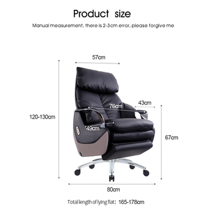 Luxury Modern Swivel Ergonomic Computer CEO Boss Manager Reclining Office Chair Genuine Electric Mechanical Leather Chair - Product Image 3