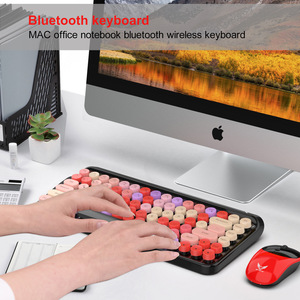<strong>Computer</strong> Slim BT3.0 Wireless <strong>Keyboard</strong> Retro <strong>Keyboard</strong> Round Keykap 2021 New Trend for <strong>Computer</strong> Notebook Tablet Pc - Product Image 3