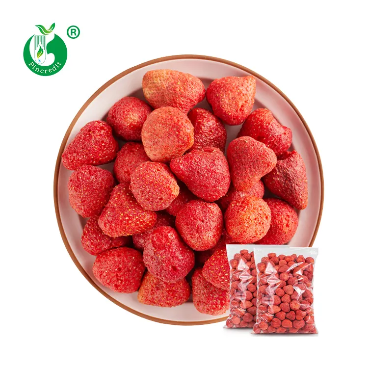 Venta al por mayor 100% puro orgánico FD rebanada de fresa liofilizada fruta de fresa entera