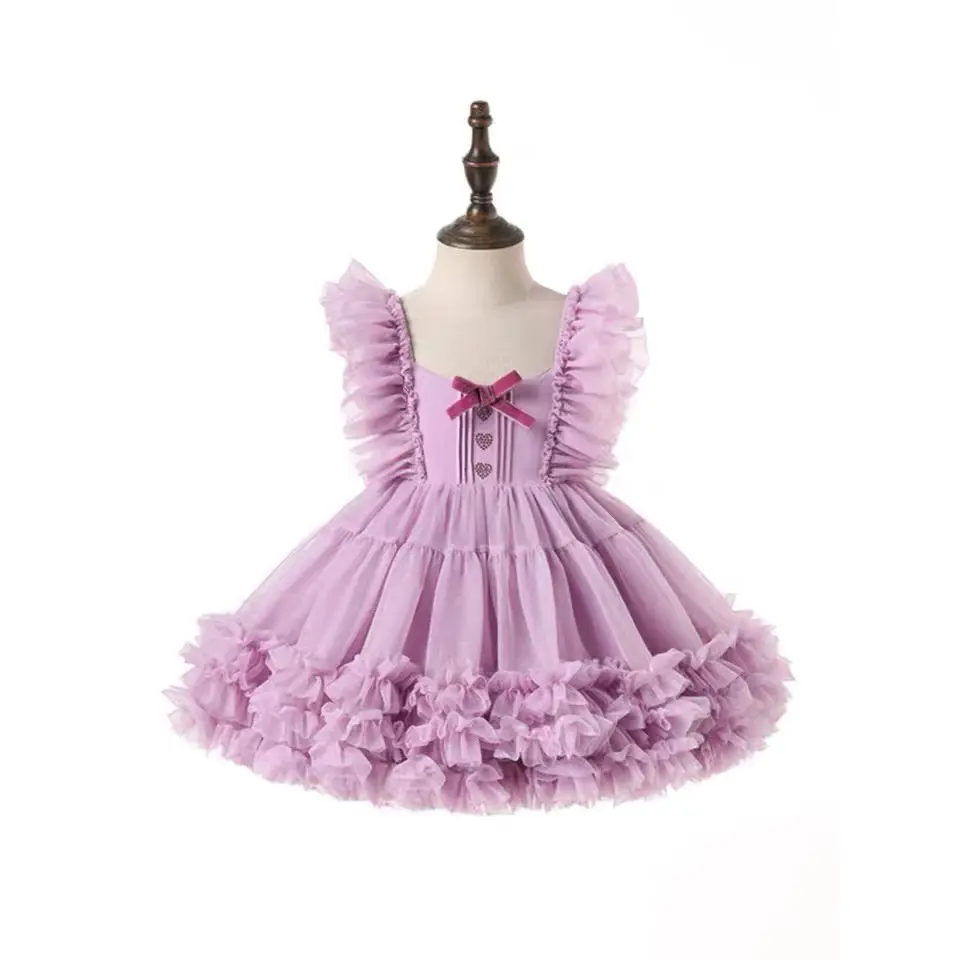 Últimas Designs Crianças Vestidos Para Crianças Meninas Casual Infantil Crianças Lace Tulle Dress Para Aniversário Festa De Casamento