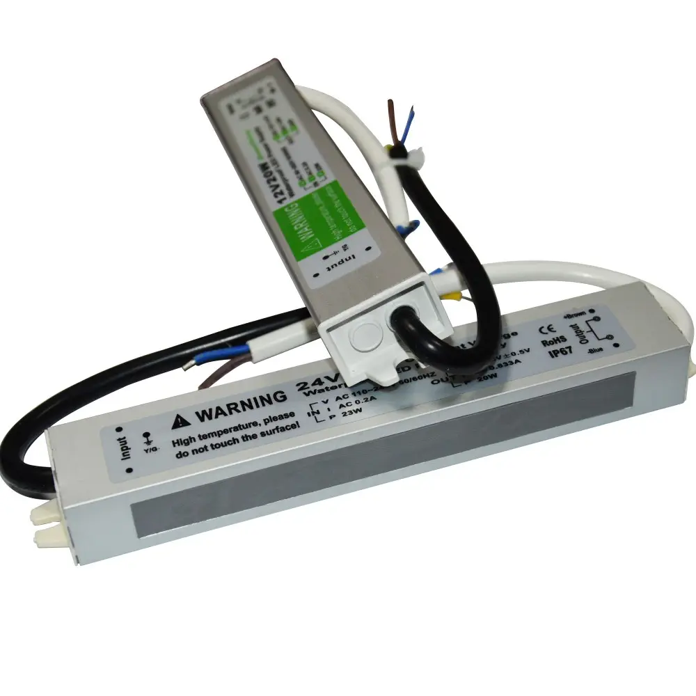 Aangepaste Constante Spanning Dc 12V 24V 10-300W Ip67 Waterdichte Slanke Vorm Smps Voeding