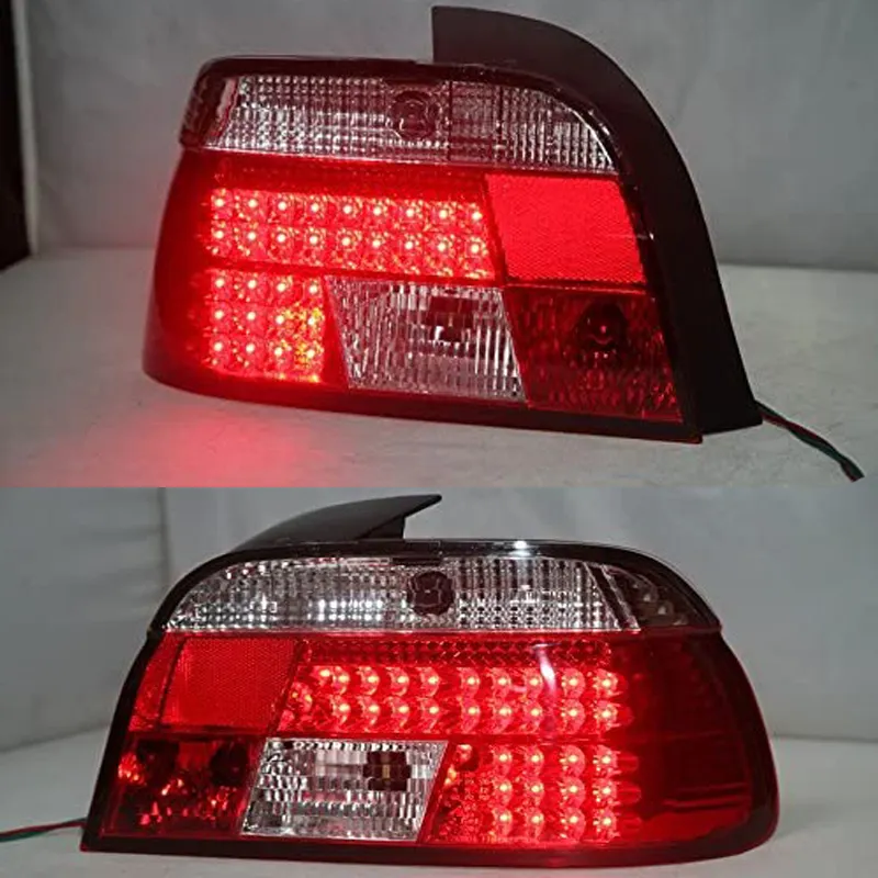 Lâmpadas traseiras de led para bmw e39, para modelos bmw e39 5 series 520 525 528 530 535, 540, 1995-2003, vermelho e branco