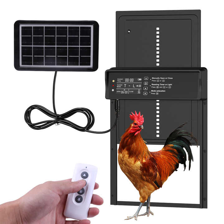 Automatic Remote Control Multi-Modes Solar Powered Lithium Battery Chicken Coop Door