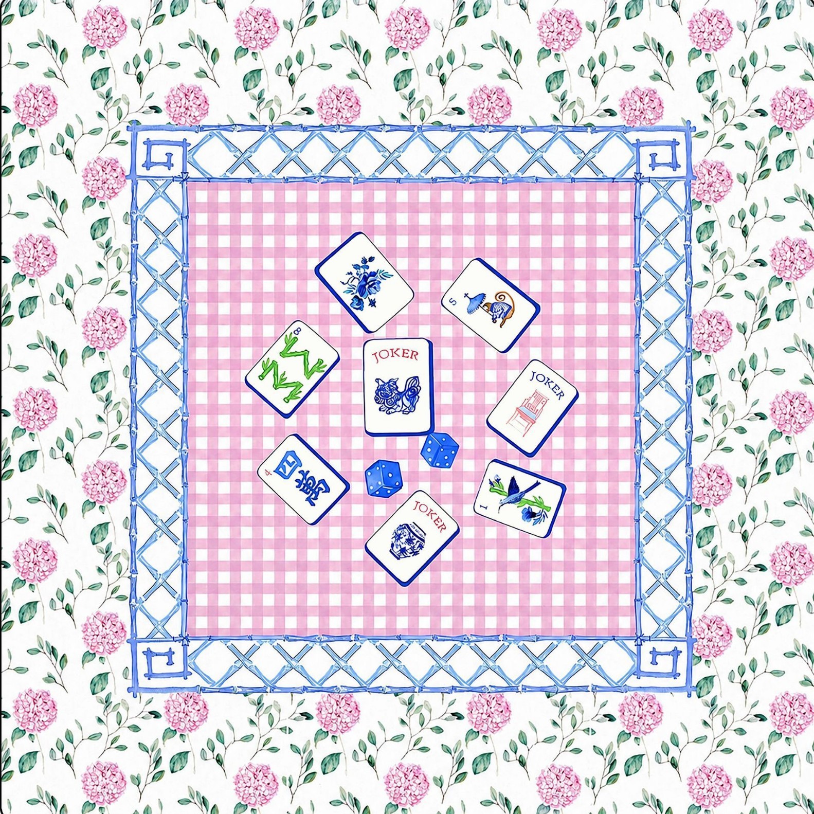 HZ-119-Estera de Mahjong 17 - Joker Tile & Foo Dog