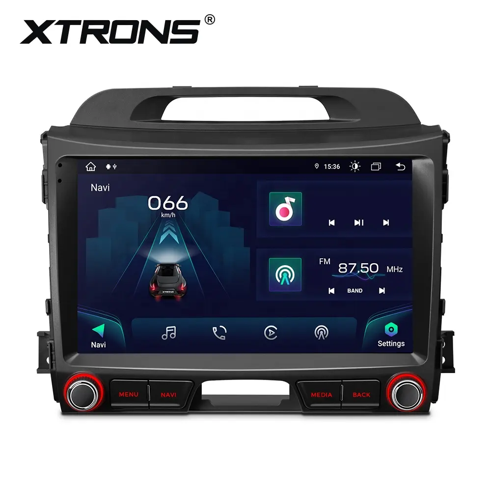 XTRONS Radio mobil 9 "Android 13, navigasi GPS IPS layar mobil Audio mobil 4G LTE untuk Kia Sportage Series 3 2010-2015