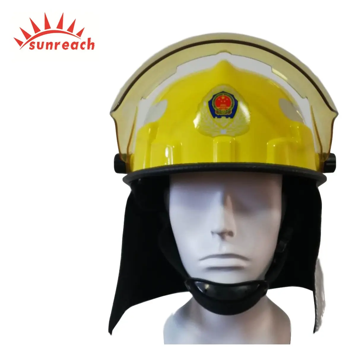 Brandbestrijding Beschermende Plastic Helm Met Verstelbare Ketting Vallen En Anti-Flame Fire Fighter Veiligheid Helm