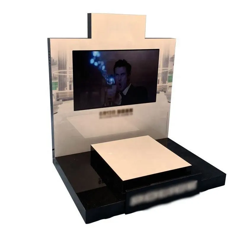कस्टम ऐक्रेलिक वी ग्लास डिस्प्ले स्टैंड स्मार्ट डिवाइस एलसीडी स्क्रीन टेबल टॉप डिस्प्ले स्टैंड सौंदर्य प्रसाधनों डिस्प्ले रैक