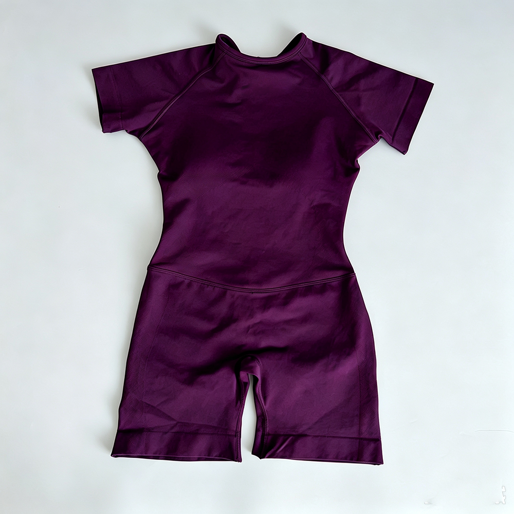 Grape purple-short-sleeve bodysuit