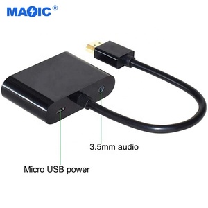 Convertidor de cable HDMI a HDMI VGA, adaptador hdmi vga con audio y cable de alimentación USB, hardware de ordenador 4 en 1 - Product Image 4