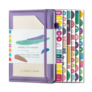 Organizer Custom A5 Hard Cover Sewing Binding <strong>Notebook</strong> Planner Without <strong>Date</strong> Weekly Journal Diary <strong>with</strong> Bookmark - Product Image 1