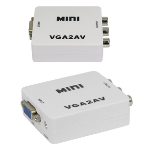 4k迷你影音至VGA RCA转换器，带3.5毫米音频2 2 CVBS适配器，用于电脑高清电视转换NTSC PAL SXGA
