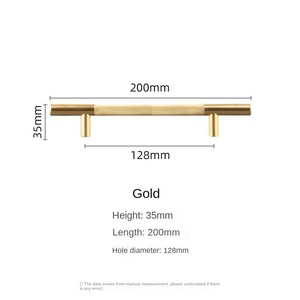 Altın tırtıl kolu yuvarlak tüp alüminyum alaşımlı profil basit lüks dolap kapı topuzu ve mutfak dolap Dresser için kolu - Product Image 3