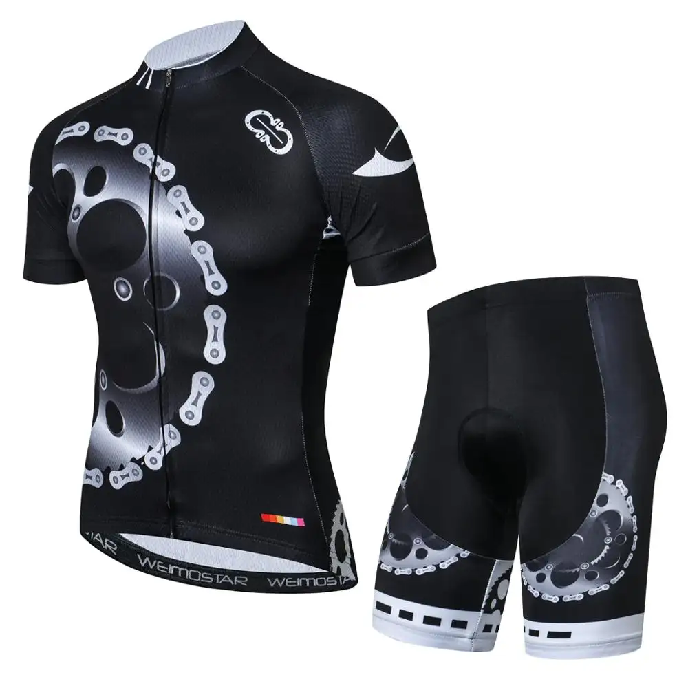 Roupa masculina de ciclismo personalizada, camiseta de manga curta acolchoada em gel para bicicleta mtb preta respirável