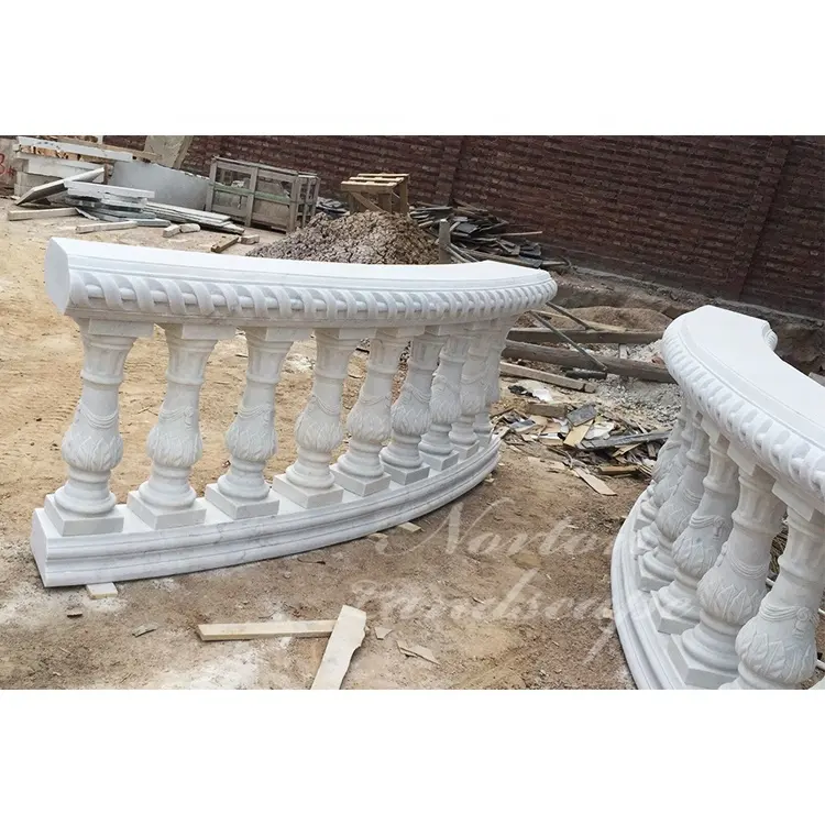도매 사용자 정의 정원 별장 사용 손 조각 고급 대리석 계단 난간 디자인 돌 난간 조각
