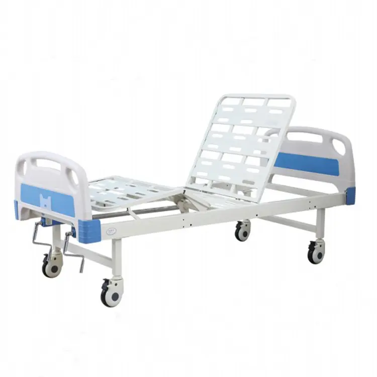 Amain OEM/ODM-Base de 4 ruedas silenciosas, manual de 2 funciones, simples, 2 bielas, cama de Hospital, precio barato, a la venta