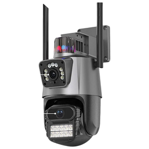T36 çift Lens çift ekran Hd gece görüş kameraları koruma su geçirmez ev güvenlik Cctv Video Wifi Ptz kamera - Product Image 1