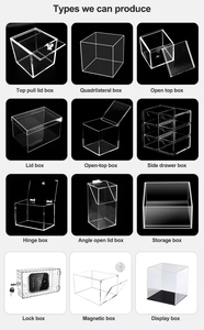 Mult-purpose Box Square Empilhável Clear <span class=keywords><strong>Cube</strong></span> Acrílico Box Acrílico Caixa De Armazenamento Com Tampas para Escritório Casa Loja