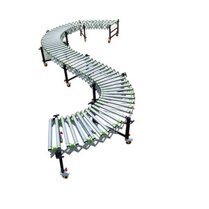 Transportador de rodillos flexible de correa de junta tórica de acero inoxidable con ruedas expandibles de carga y descarga logística de largo alcance - Product Image 3