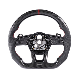 Avec palette de changement de vitesse en carbone RS Demi-volant en cuir en fibre de carbone pour <span class=keywords><strong>Audi</strong></span> A3 A4 A5 S3 S4 S5 B9 B8 B8.5 SQ5 Q8 RS3 RSQ8 Q3 - Product Image 6