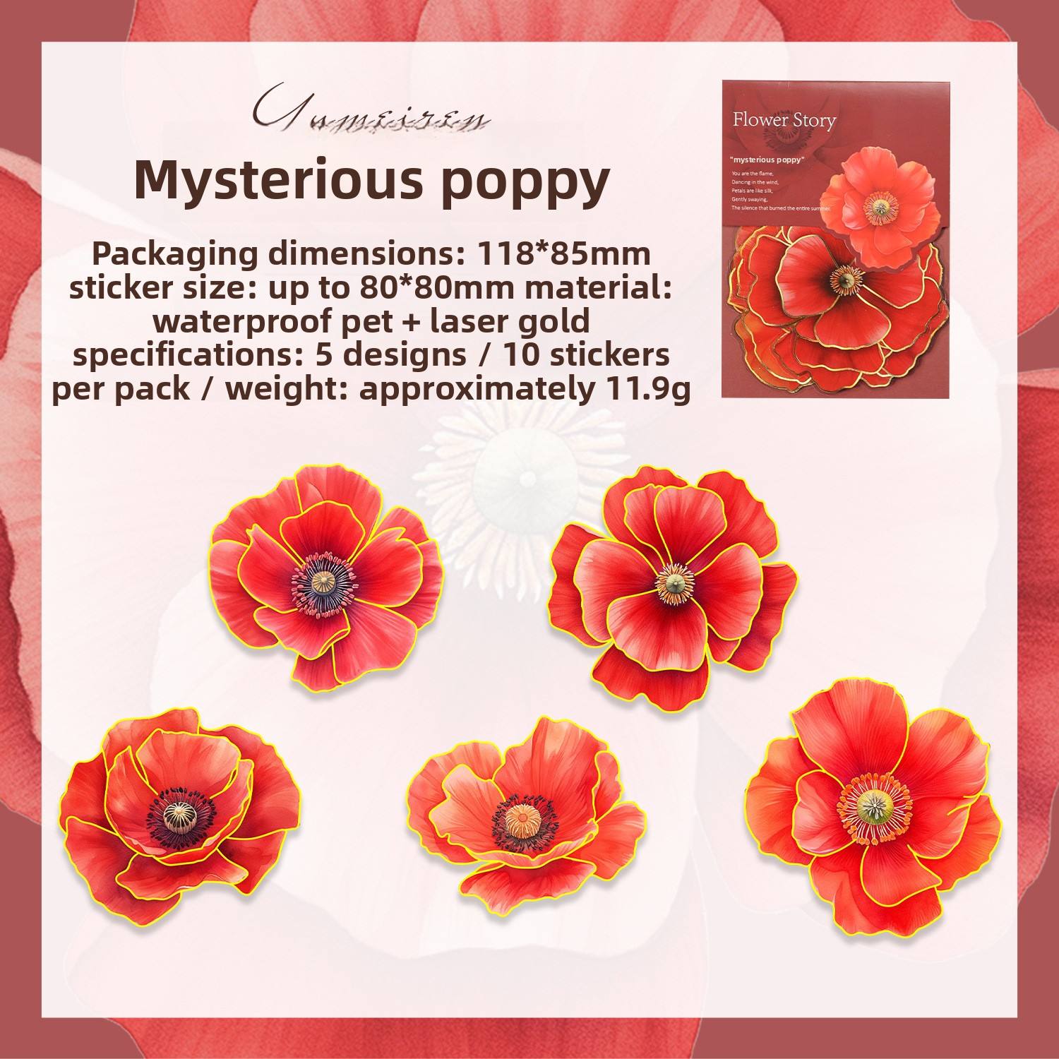 F Mysterious Poppy-white