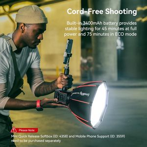 Small Rig RC 60B COB Video <strong>Light</strong> with Built-in 3400mAh Battery &amp; Type-C PD Fast Charging, Handheld Bicolor LED Video <strong>Light</strong> - Product Image 5