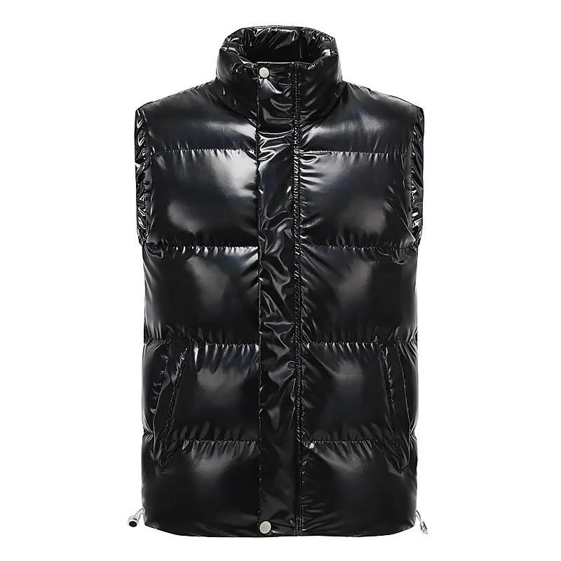 Men's Puffer Vest Casual Stand Collar Quilted Waistcoat Outdoor Padded Sleeveless Ski Vest
