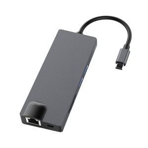 Convertitore VGA RJ45 hub USB 8 in 1 da tipo C a VGA/4K HD/1000M RJ45/TF/SD/USB3.0 per PC/Laptop/Smart TV/proiettore - Product Image 1