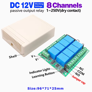 รีโมทคอนโทรลไร้สาย RF 433MHz ตัวรับสัญญาณรีเลย์10A 12V ส่งสัญญาณ500เมตรสำหรับโคมไฟประตูโรงรถ - Product Image 5