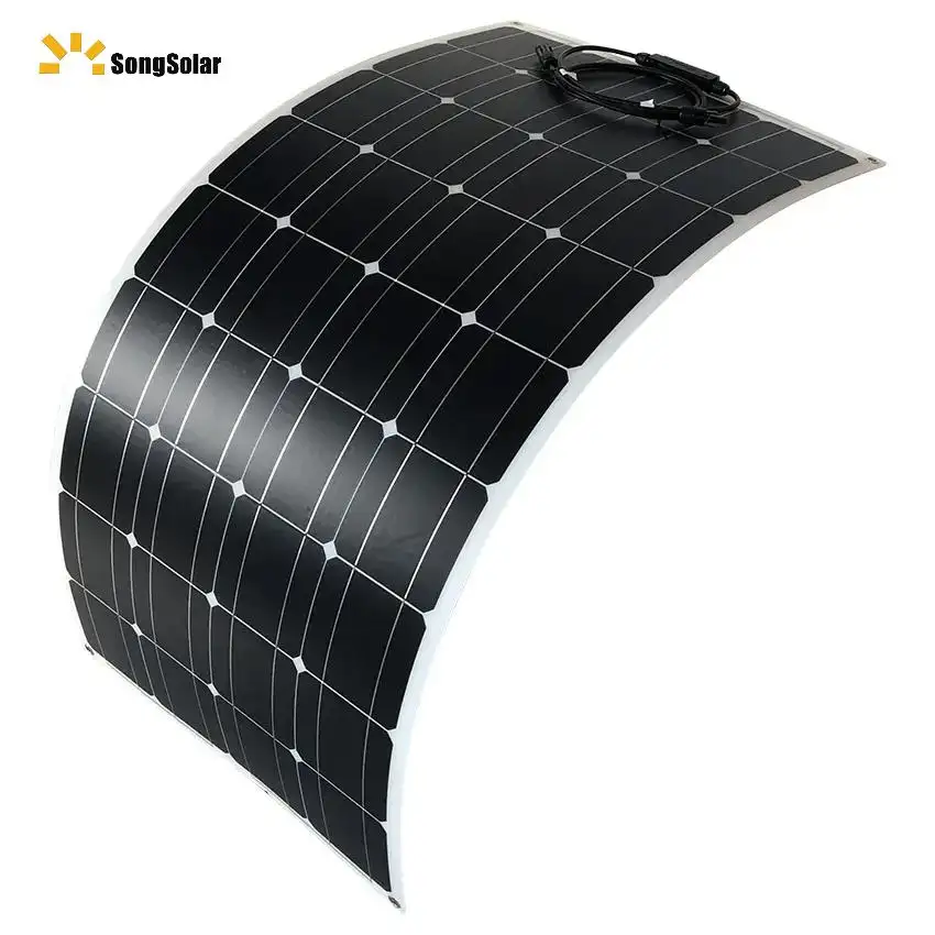 Monocrys lightweight portable solar panel 100w 24v cell paneles solares costo 100w flexible solar panel