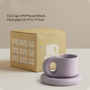 Büyük kolu ile toptan 10oz Nordic seramik kahve kupa ve altlık korkak özel Logo tepsi içerir - Product Image 6