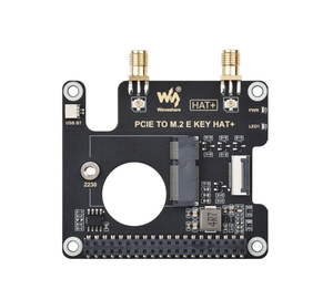 PCIe a M.2 E KEY HAT para Raspberry Pi 5 Compatible con NGFF (M.2 E Key) NIC inalámbrico compatible con conexión USB Bluetooth