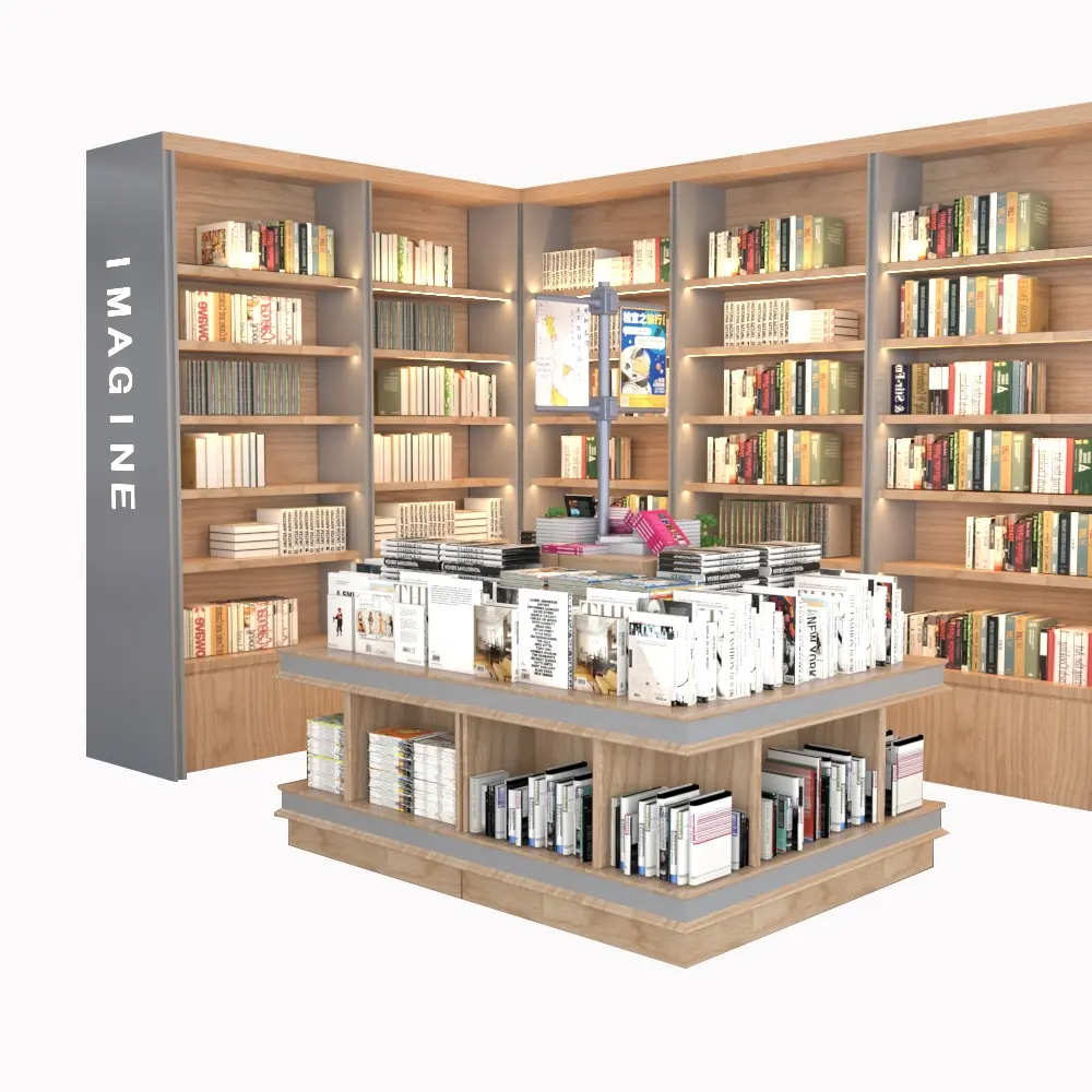 SHIJIE-Estantería moderna de madera para libros, diseño personalizado para biblioteca, mobiliario para guardería