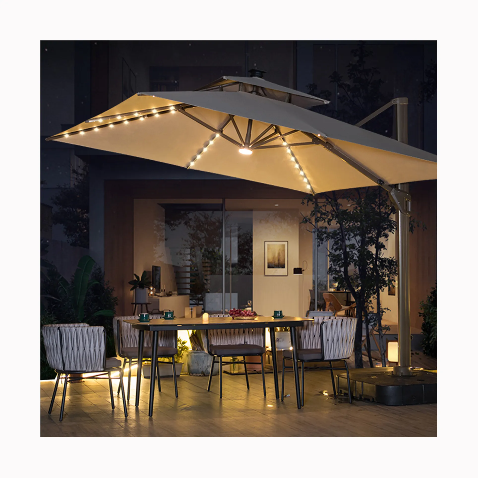 Ombrellone da giardino ombrelli da giardino per esterni all'aperto con ombrellone a led di grandi dimensioni a distanza ombrellone per ristorante all'aperto vendita in fabbrica