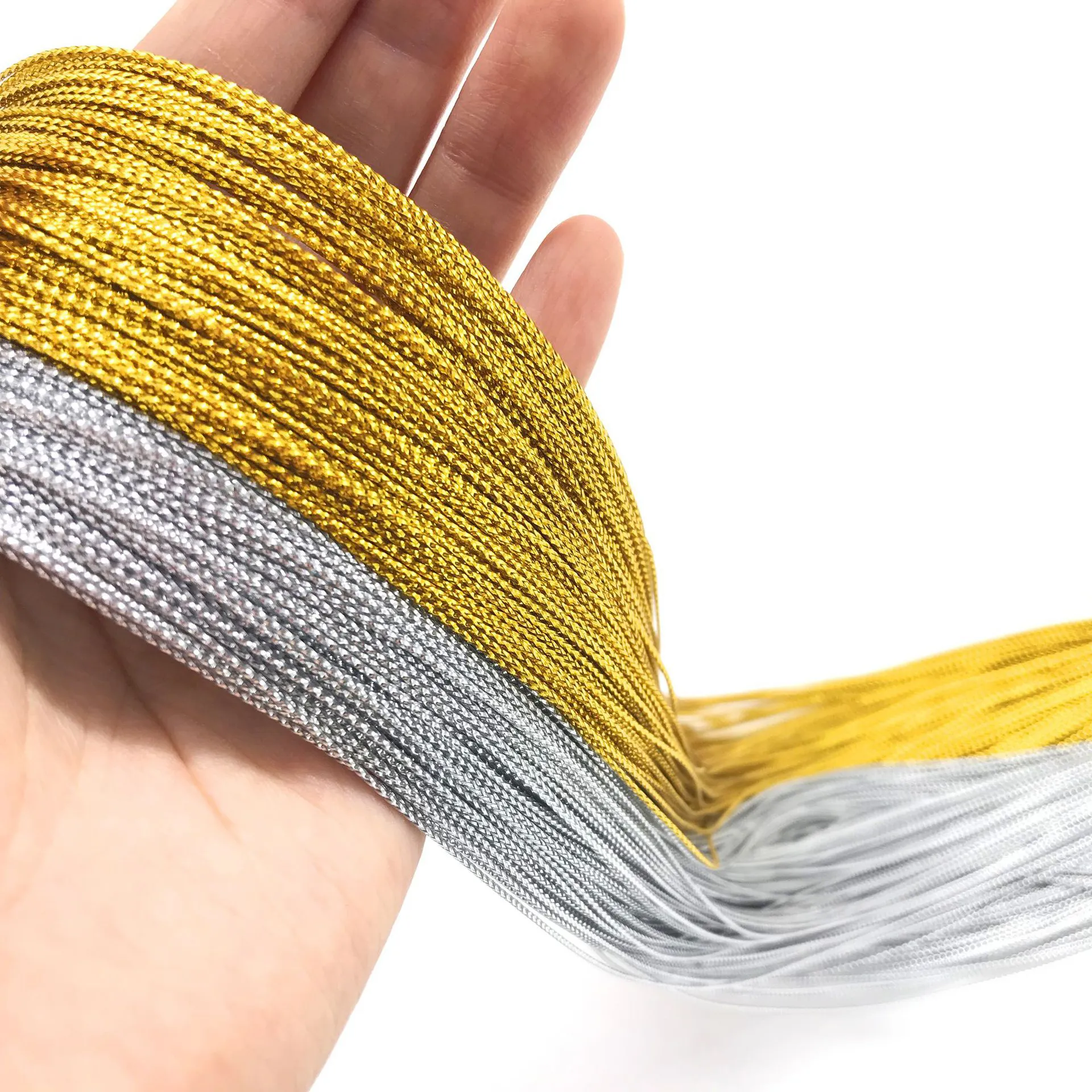 100m 1mm di filo di corda in oro argento per imballaggio regalo cinturino metallico per gioielli braccialetto che fa etichette filo cordino
