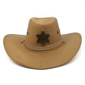 Bán Buôn Polyester Cảnh Sát Trưởng Huy Hiệu Vá Sợi Dây Thừng Mũ Cao Bồi Màu Hồng Tây Mũ Cao Bồi Cho Nam Giới Phụ Nữ 2025 - Product Image 6