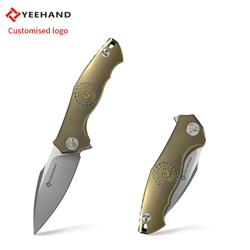 Yangjiang Venta directa de fábrica D2 cuchillo CNC cuchillo de mango de titanio