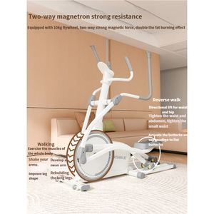 Máy tập thể dục elip gấp gọn màu trắng thiết kế mới năm 2025 với hệ thống phanh từ tính, máy tập thể dục di động - Product Image 3